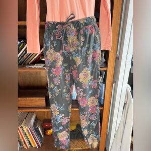 Nicole Miller Floral Gray Joggers